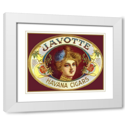 Vintage Adv Javotte Havana Cigars White Modern Wood Framed Art Print with Double Matting by Vintage Apple Collection