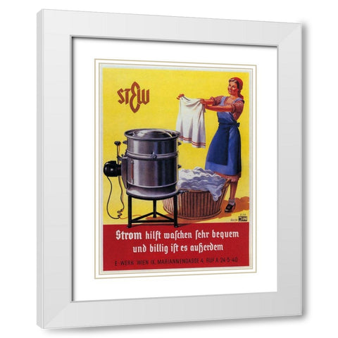 Vintage Swiss Laundry Ad White Modern Wood Framed Art Print with Double Matting by Vintage Apple Collection