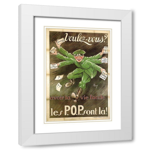 La Vie Facile White Modern Wood Framed Art Print with Double Matting by Vintage Apple Collection
