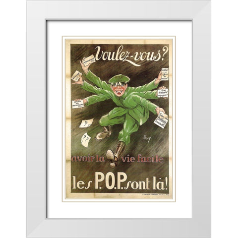 La Vie Facile White Modern Wood Framed Art Print with Double Matting by Vintage Apple Collection