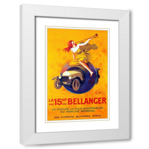 bellanger White Modern Wood Framed Art Print with Double Matting by Vintage Apple Collection