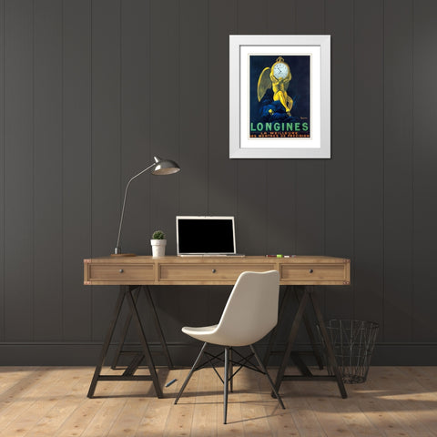 longines White Modern Wood Framed Art Print with Double Matting by Vintage Apple Collection