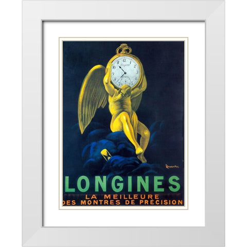 longines White Modern Wood Framed Art Print with Double Matting by Vintage Apple Collection