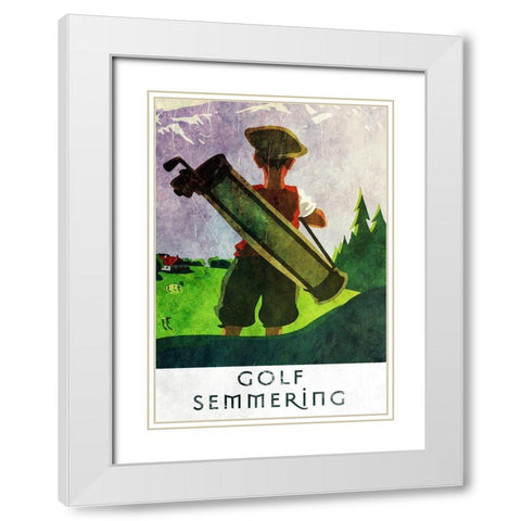 Sudbahn Hotel Golf White Modern Wood Framed Art Print with Double Matting by Vintage Apple Collection