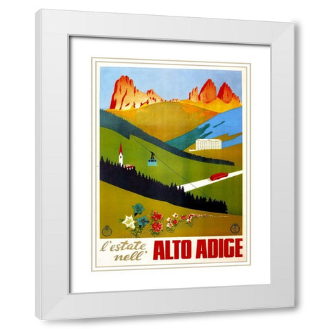 Alto Adige White Modern Wood Framed Art Print with Double Matting by Vintage Apple Collection