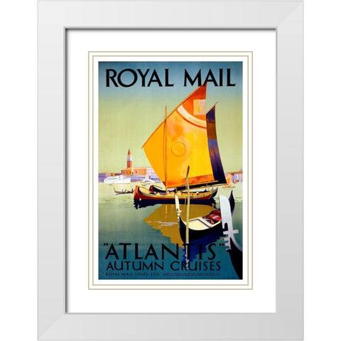 Atlantis Cruises White Modern Wood Framed Art Print with Double Matting by Vintage Apple Collection