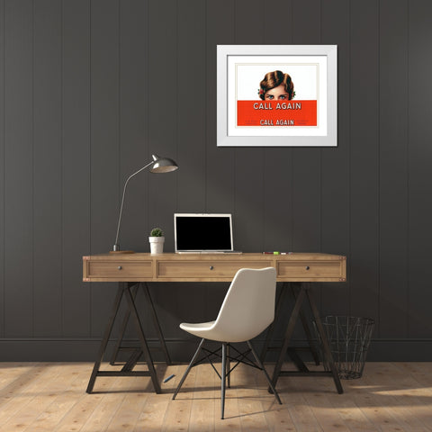 Callagain White Modern Wood Framed Art Print with Double Matting by Vintage Apple Collection