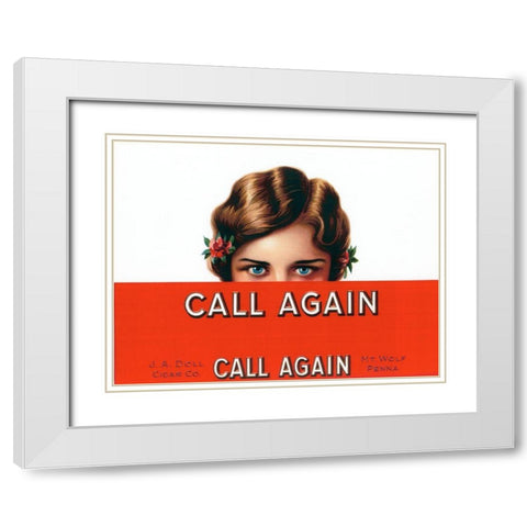 Callagain White Modern Wood Framed Art Print with Double Matting by Vintage Apple Collection