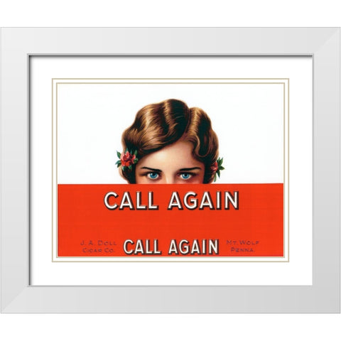 Callagain White Modern Wood Framed Art Print with Double Matting by Vintage Apple Collection