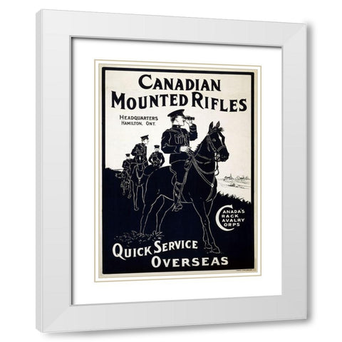 Canadian Mounties White Modern Wood Framed Art Print with Double Matting by Vintage Apple Collection
