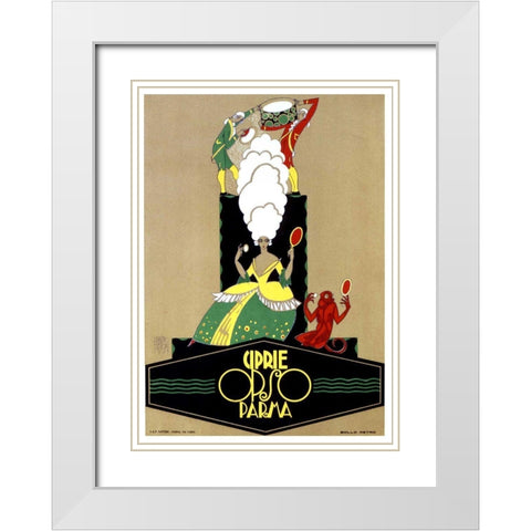 Ciprie Opso Parma White Modern Wood Framed Art Print with Double Matting by Vintage Apple Collection