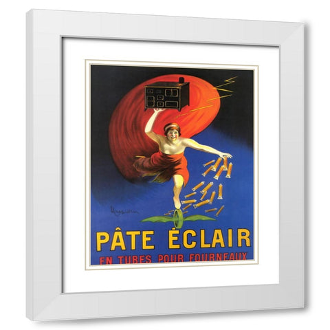 Eclair White Modern Wood Framed Art Print with Double Matting by Vintage Apple Collection