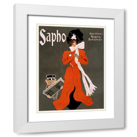 Ent Sapho White Modern Wood Framed Art Print with Double Matting by Vintage Apple Collection