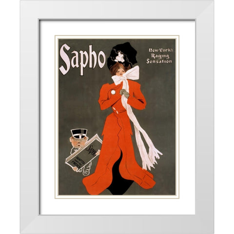 Ent Sapho White Modern Wood Framed Art Print with Double Matting by Vintage Apple Collection