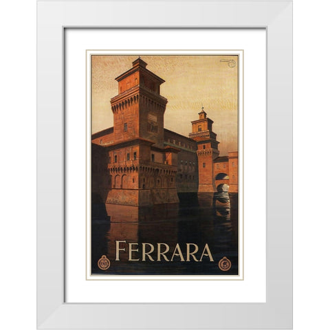 Ferrara White Modern Wood Framed Art Print with Double Matting by Vintage Apple Collection