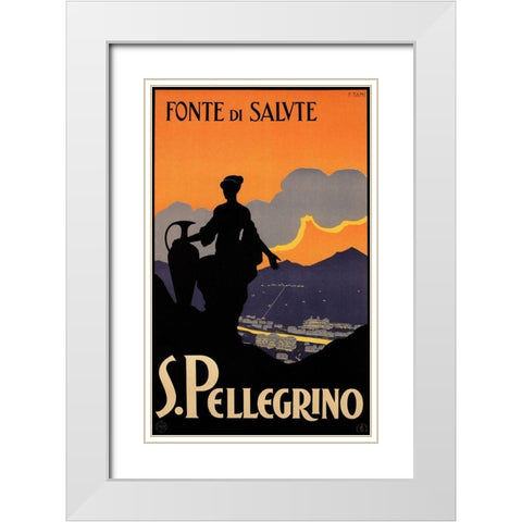 Fonte Di Salvte White Modern Wood Framed Art Print with Double Matting by Vintage Apple Collection