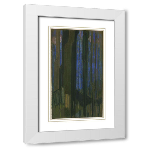 Frantisek Kupka - Study In Verticals White Modern Wood Framed Art Print with Double Matting by Vintage Apple Collection