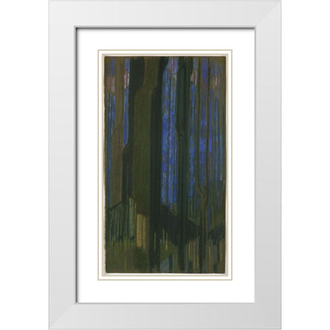 Frantisek Kupka - Study In Verticals White Modern Wood Framed Art Print with Double Matting by Vintage Apple Collection
