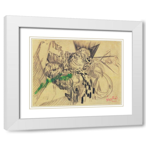 Frantisek Kupka - Study With Green White Modern Wood Framed Art Print with Double Matting by Vintage Apple Collection