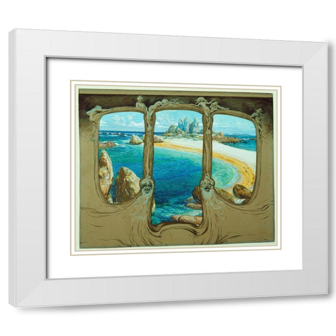 Frantisek Kupka - View From A Carriage Window White Modern Wood Framed Art Print with Double Matting by Vintage Apple Collection