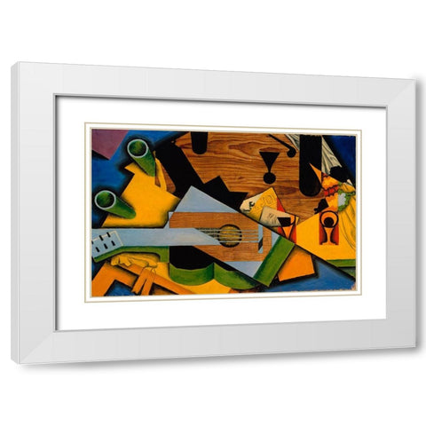 Juan Gris - Still Life With A Guitar White Modern Wood Framed Art Print with Double Matting by Vintage Apple Collection