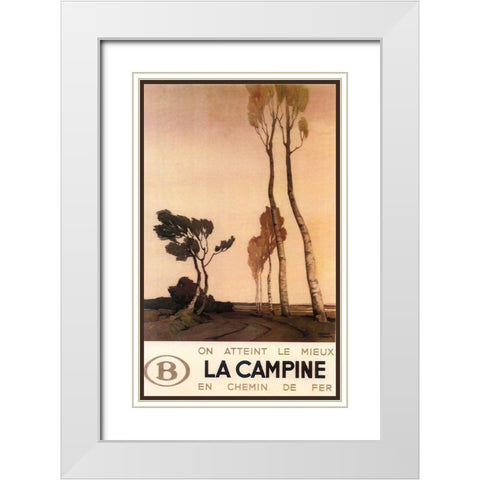 La Campine White Modern Wood Framed Art Print with Double Matting by Vintage Apple Collection