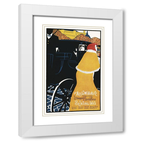 Lithographing White Modern Wood Framed Art Print with Double Matting by Vintage Apple Collection