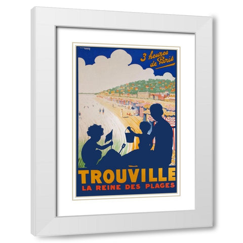 Trouville White Modern Wood Framed Art Print with Double Matting by Vintage Apple Collection