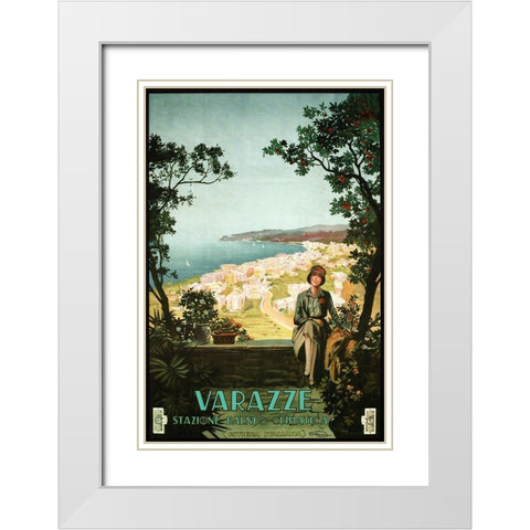 Varazze Italy White Modern Wood Framed Art Print with Double Matting by Vintage Apple Collection
