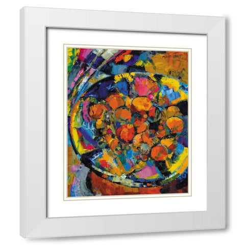 Vermez - Coupe De Fruits White Modern Wood Framed Art Print with Double Matting by Vintage Apple Collection