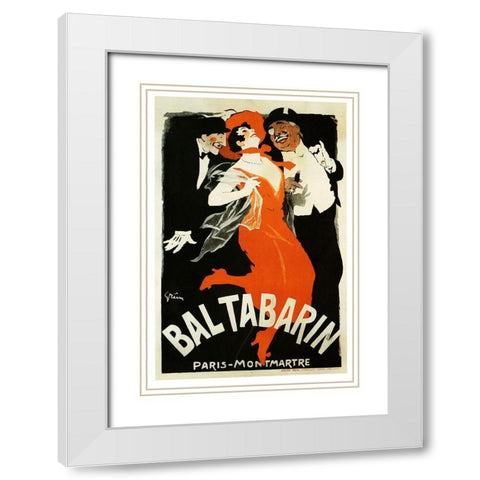 Bal Tabarin 1904 White Modern Wood Framed Art Print with Double Matting by Vintage Apple Collection