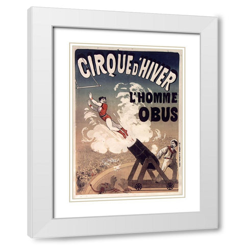 Cirque De Hiver White Modern Wood Framed Art Print with Double Matting by Vintage Apple Collection
