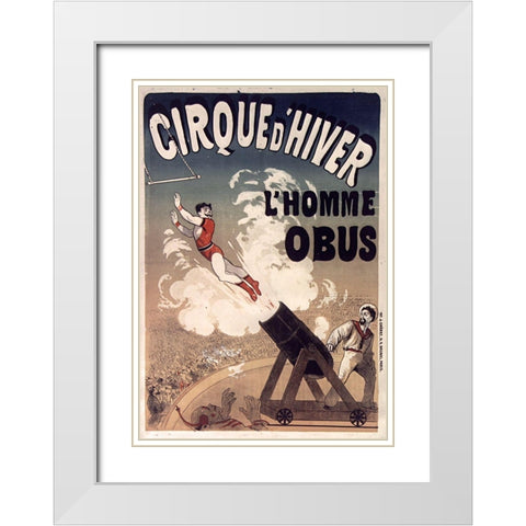 Cirque De Hiver White Modern Wood Framed Art Print with Double Matting by Vintage Apple Collection