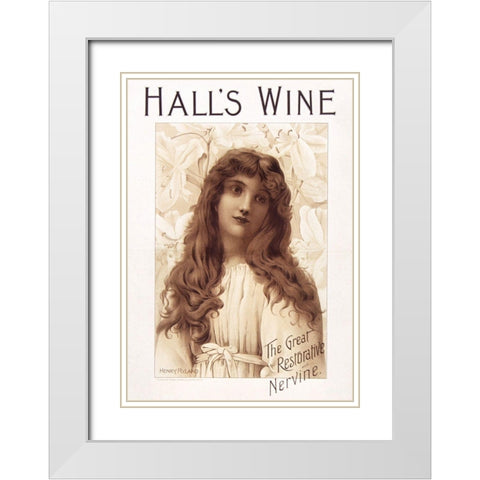 Halls Wine White Modern Wood Framed Art Print with Double Matting by Vintage Apple Collection