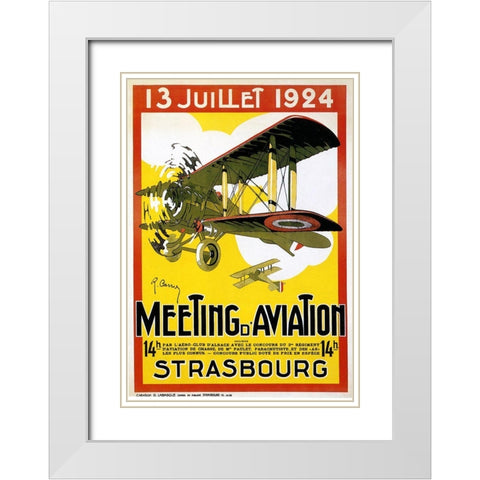 Strasbourg Aviation White Modern Wood Framed Art Print with Double Matting by Vintage Apple Collection
