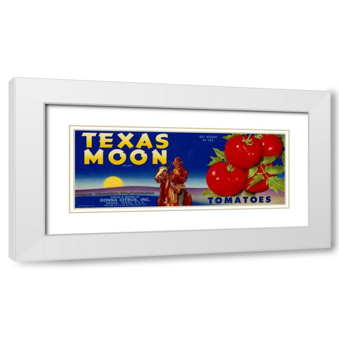Texas Moon Tomatoes White Modern Wood Framed Art Print with Double Matting by Vintage Apple Collection