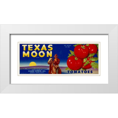 Texas Moon Tomatoes White Modern Wood Framed Art Print with Double Matting by Vintage Apple Collection