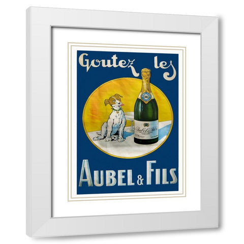 Aubel White Modern Wood Framed Art Print with Double Matting by Vintage Apple Collection