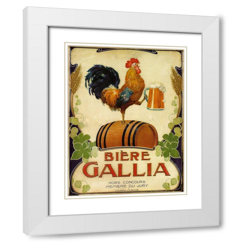 Biere Gallia White Modern Wood Framed Art Print with Double Matting by Vintage Apple Collection