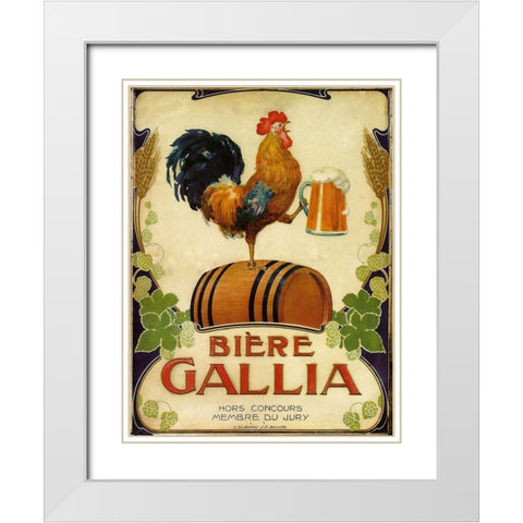 Biere Gallia White Modern Wood Framed Art Print with Double Matting by Vintage Apple Collection