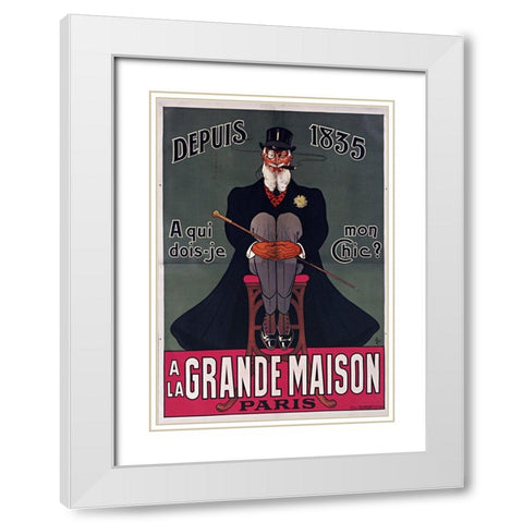 Grand Maison Paris White Modern Wood Framed Art Print with Double Matting by Vintage Apple Collection