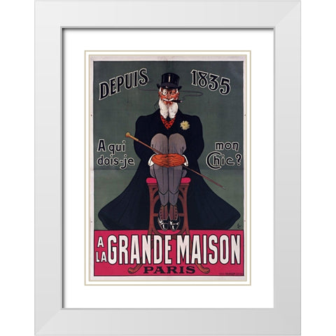 Grand Maison Paris White Modern Wood Framed Art Print with Double Matting by Vintage Apple Collection