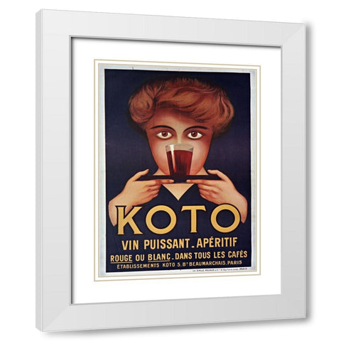 Koto White Modern Wood Framed Art Print with Double Matting by Vintage Apple Collection