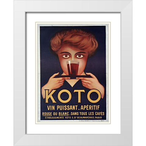 Koto White Modern Wood Framed Art Print with Double Matting by Vintage Apple Collection