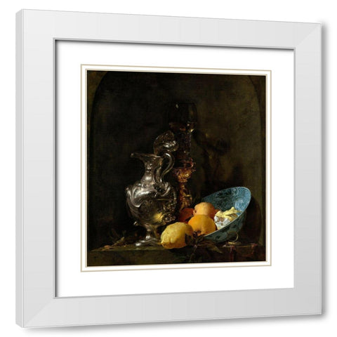 Flowers Twelve White Modern Wood Framed Art Print with Double Matting by Vintage Apple Collection