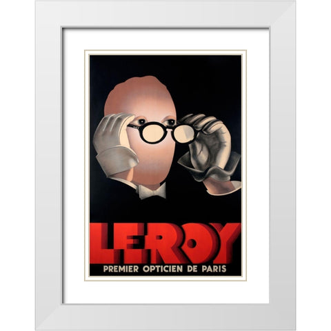 Leroy Optical White Modern Wood Framed Art Print with Double Matting by Vintage Apple Collection