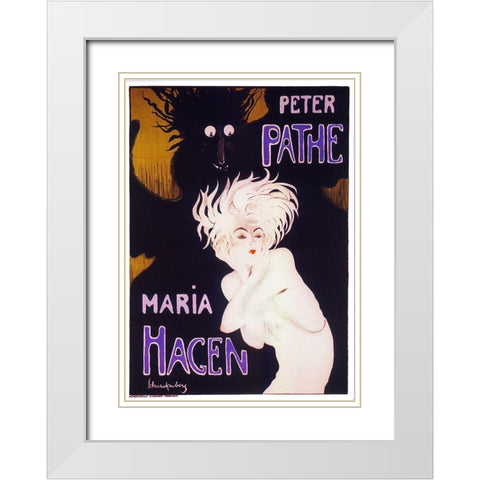 Pathe White Modern Wood Framed Art Print with Double Matting by Vintage Apple Collection