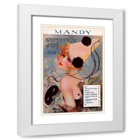 Zig 009 White Modern Wood Framed Art Print with Double Matting by Vintage Apple Collection