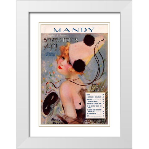 Zig 009 White Modern Wood Framed Art Print with Double Matting by Vintage Apple Collection