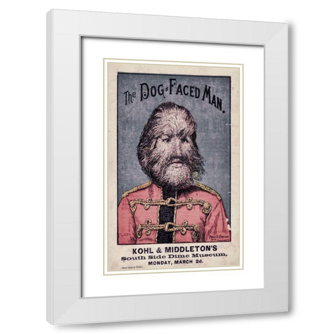 Dog-Faced Man White Modern Wood Framed Art Print with Double Matting by Vintage Apple Collection
